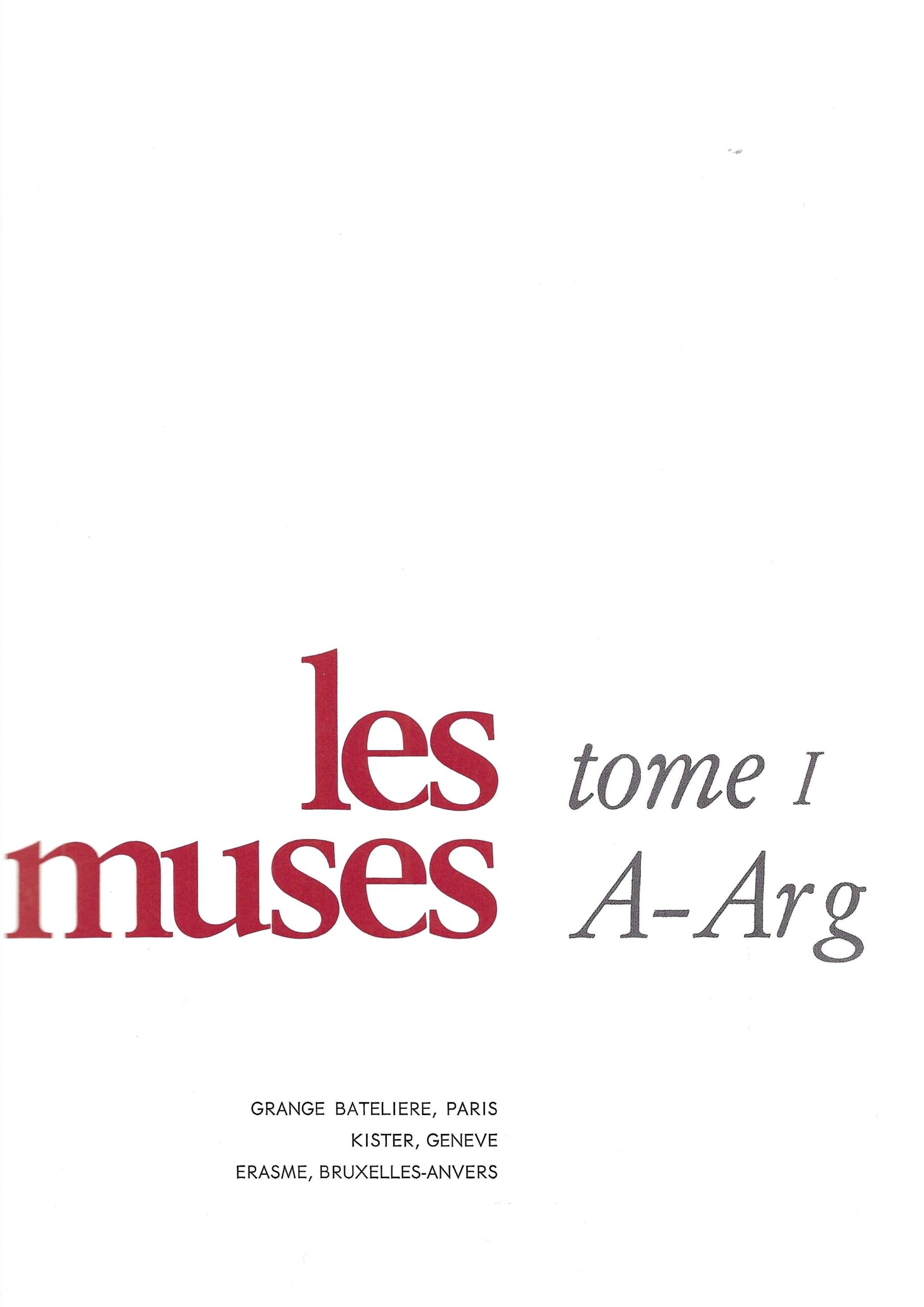 Les muses - Tome 1 (A-Arg)
