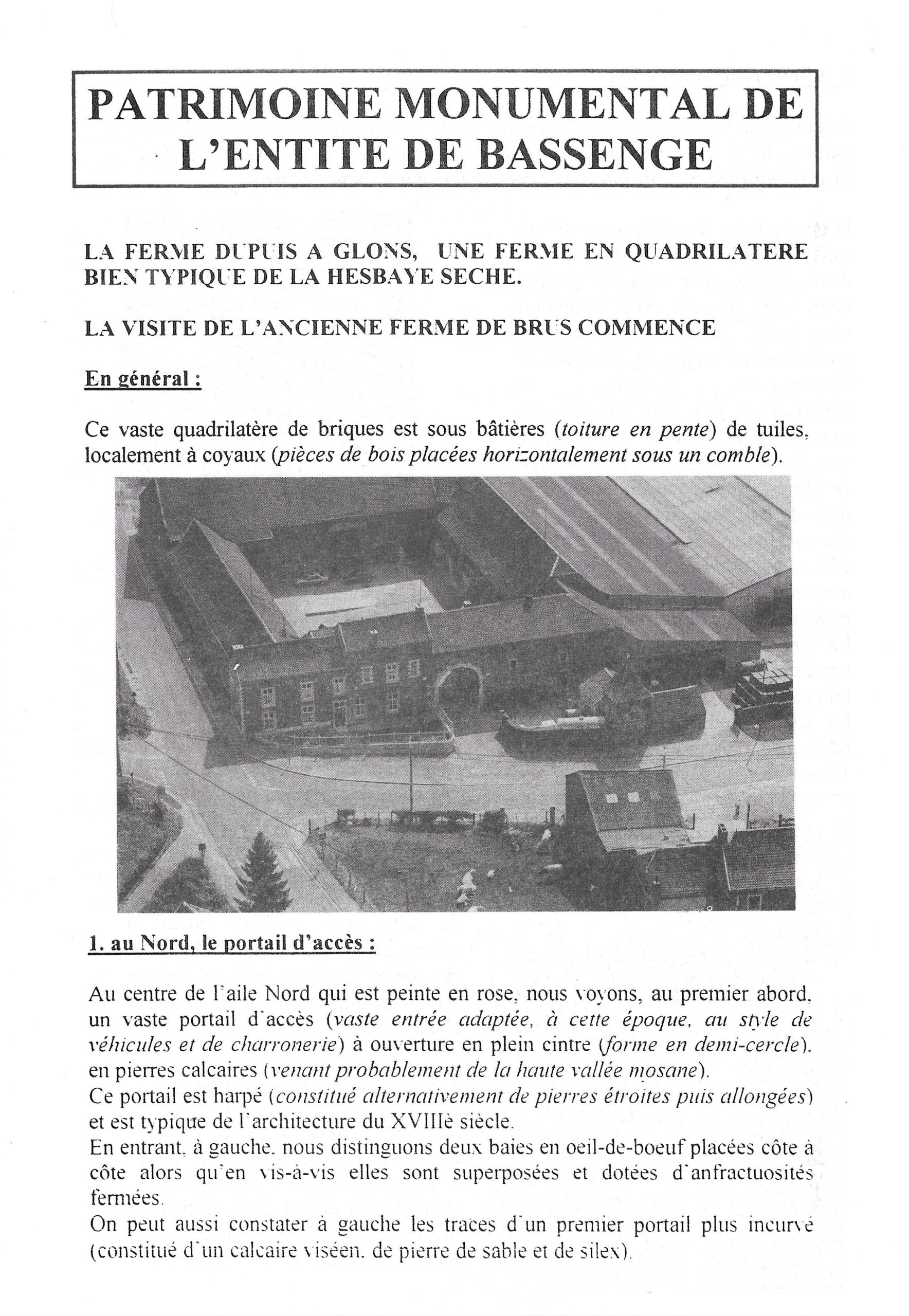 Patrimoine monumental de l'entité de Bassenge - La visite de l'ancienne ferme de Brus