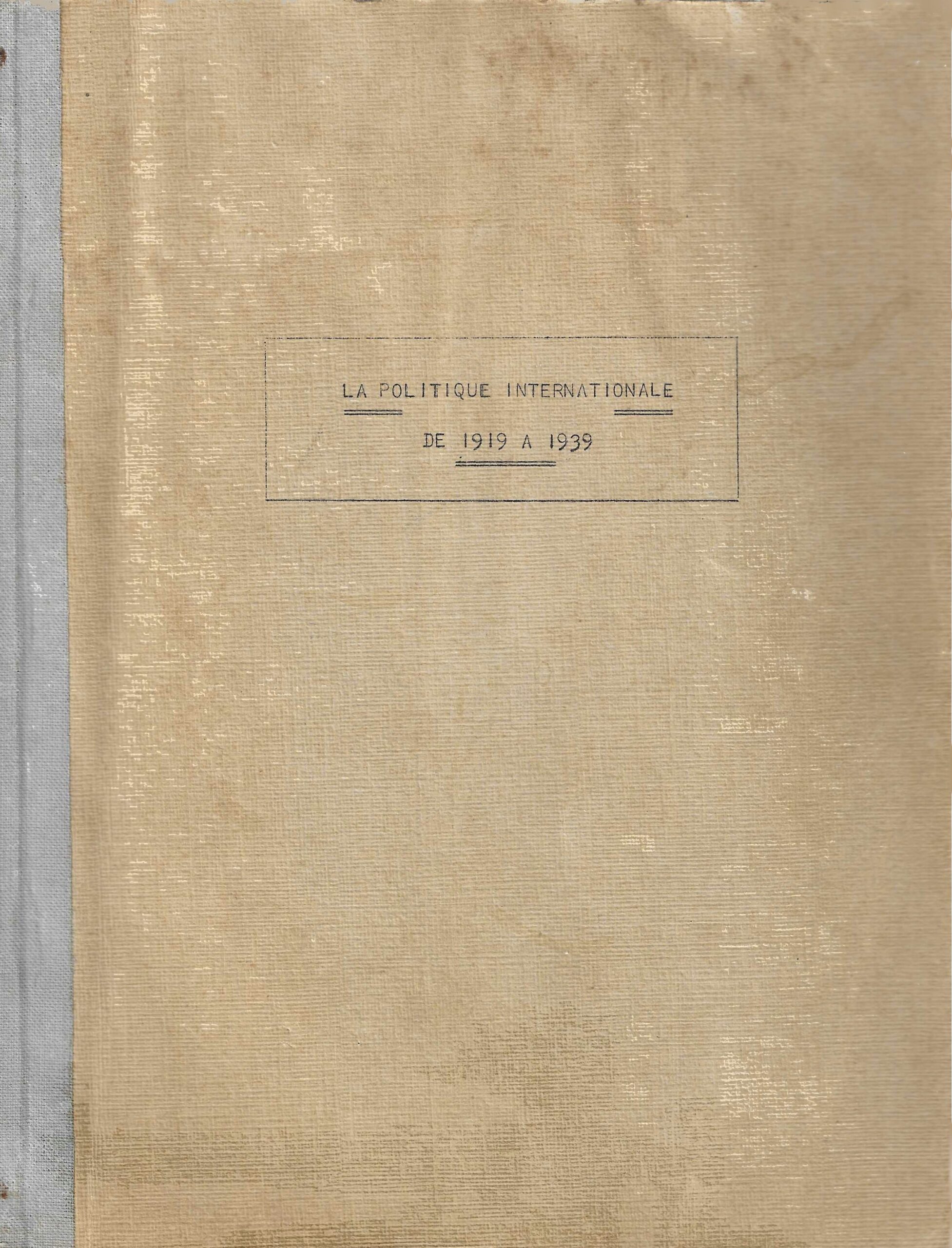 La politique internationale de 1919 à 1939